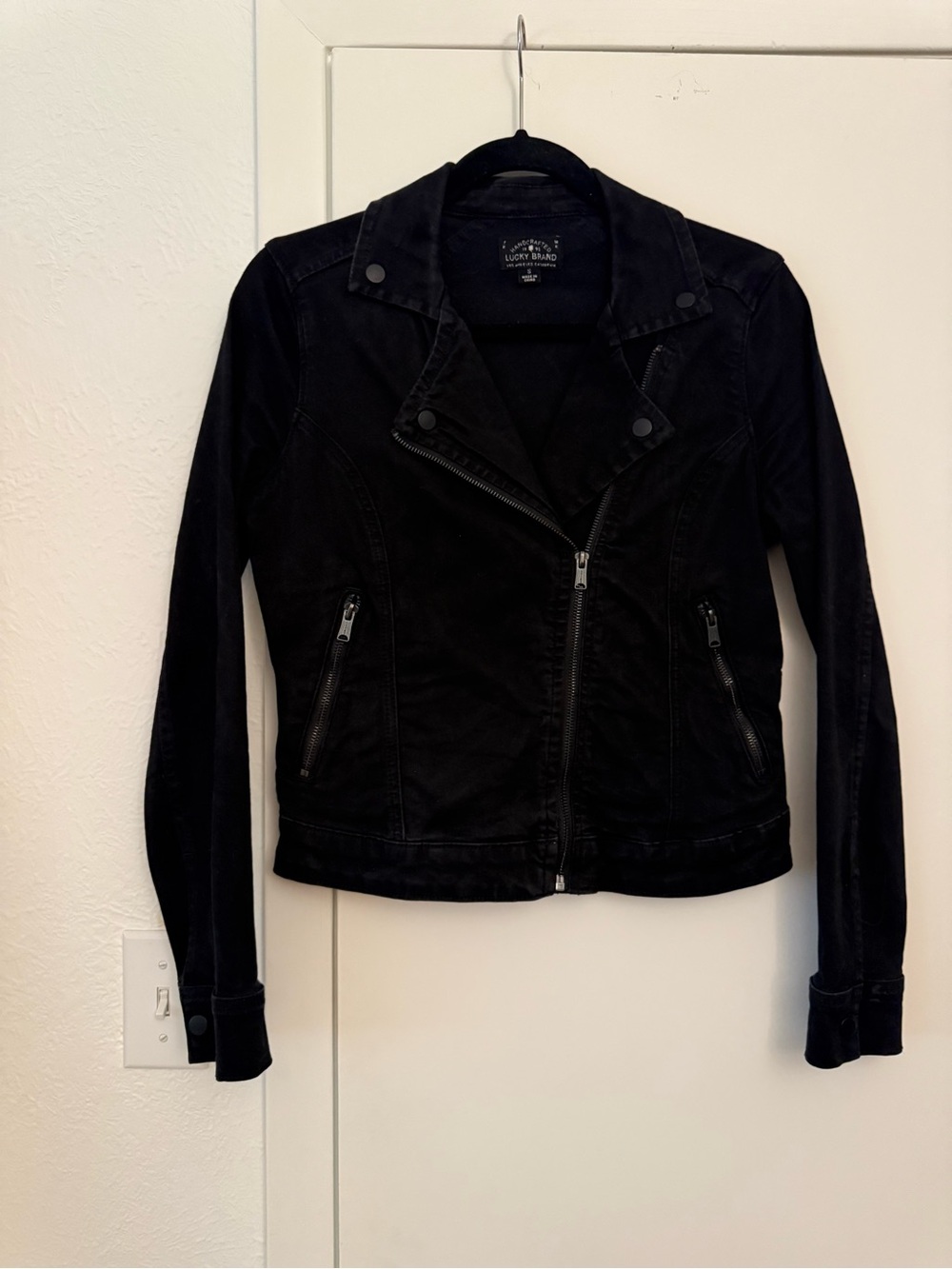 Lucky Brand Black Asymmetric Moto Jacket